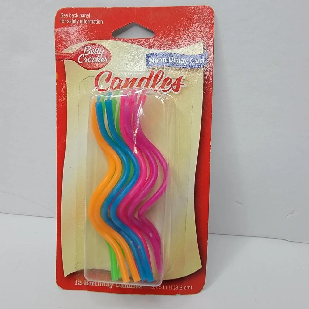 12 Birthday Candles Neon Crazy Curl Birthday Holiday Party Festive